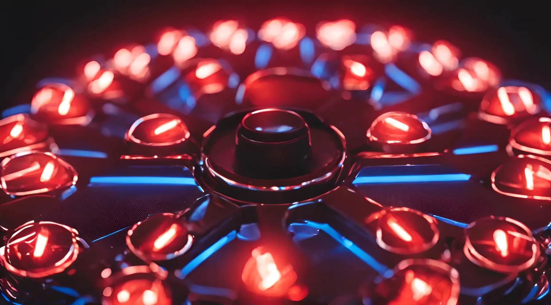 Gleaming Geodesics Red and Blue Light Forms Video Loop